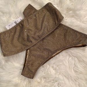Small Gold High Waisted Kendall and Kylie Bikini